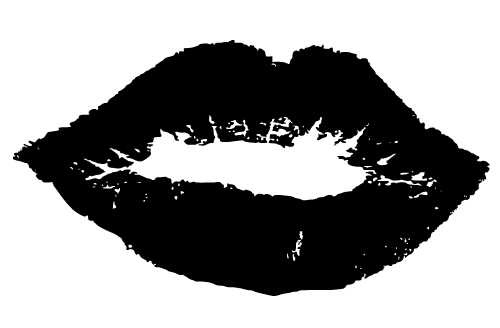 Lèvres de femme en noir et blanc