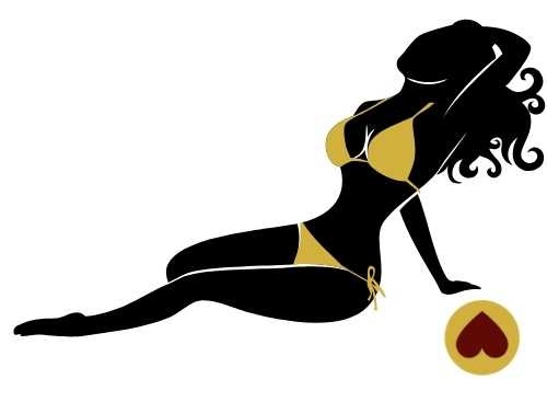 Line art sexy de silhouette de femme assise par terre