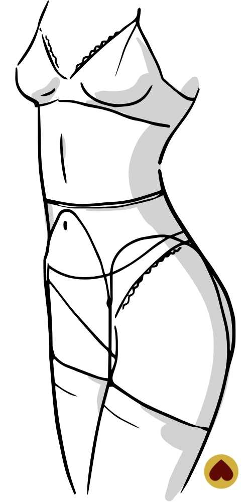 Silhouette "line art" de femme sexy en lingerie