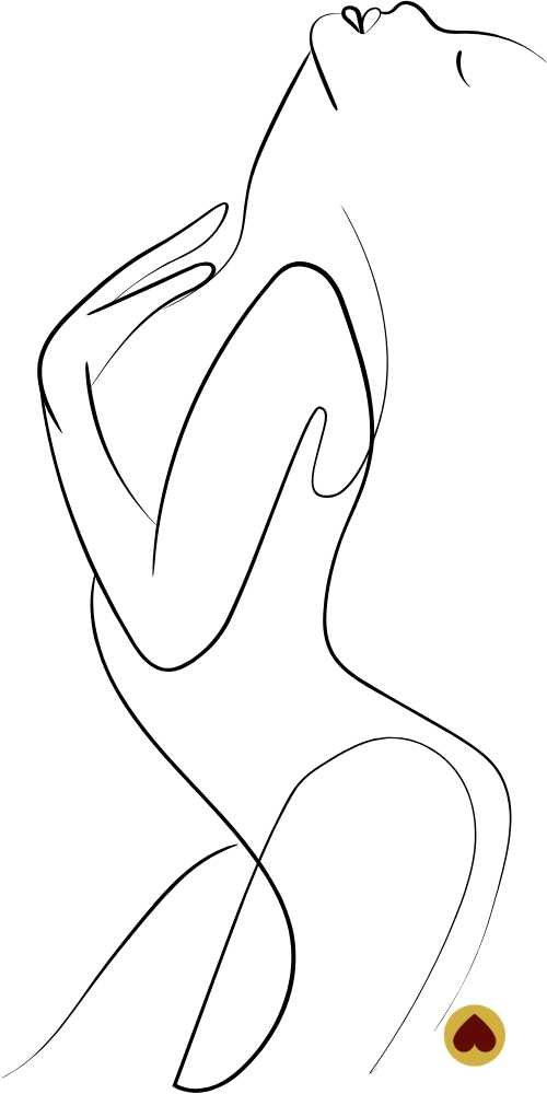 dessin "line art" de silhouette de femme sexy vue de profil