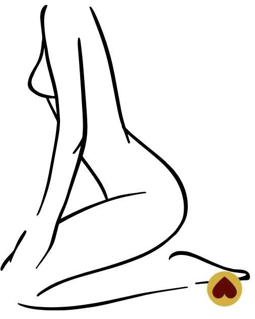 Silhouette de femme nue de profil "line art" artistique