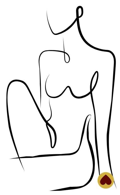 Dessin line art de silhouette de femme sexy et nue