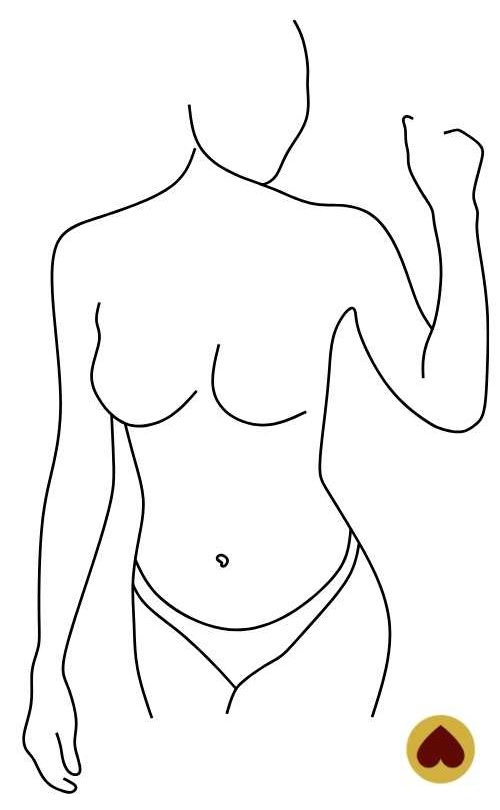 Silhoutte de femme sexy seins nus et en string en dessin "line art"