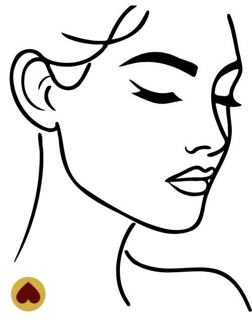 Visage de belle femme en "line art"